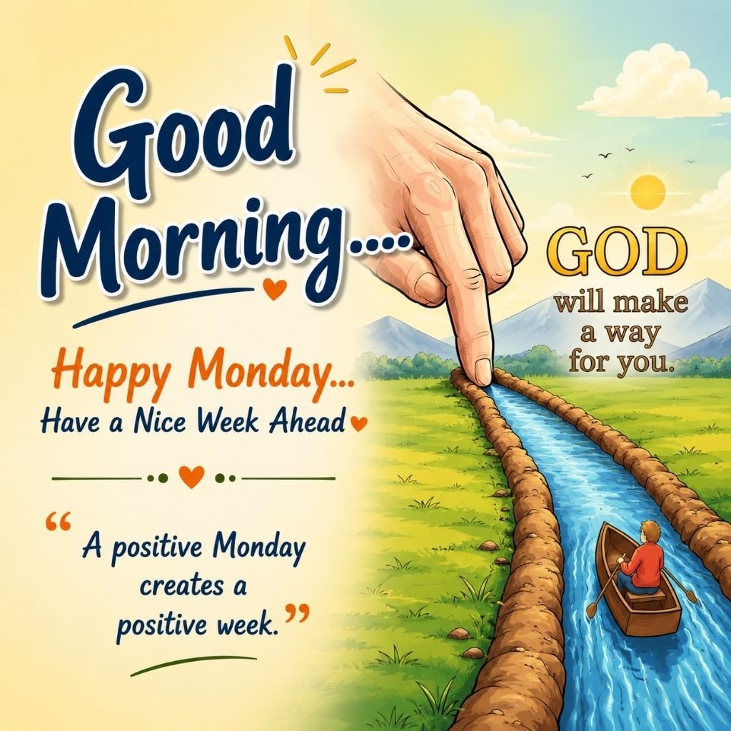monday blessings image with faith-inspiring message