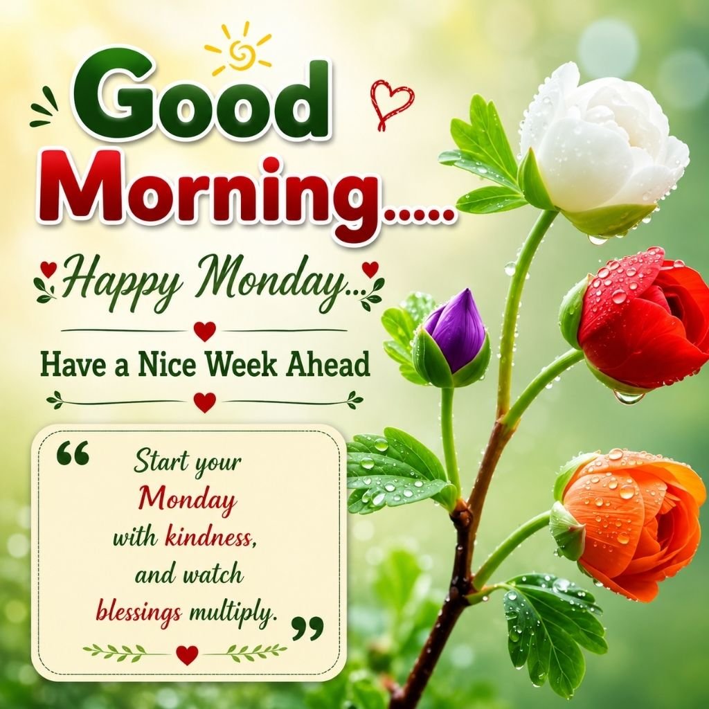 monday image with colorful flowers