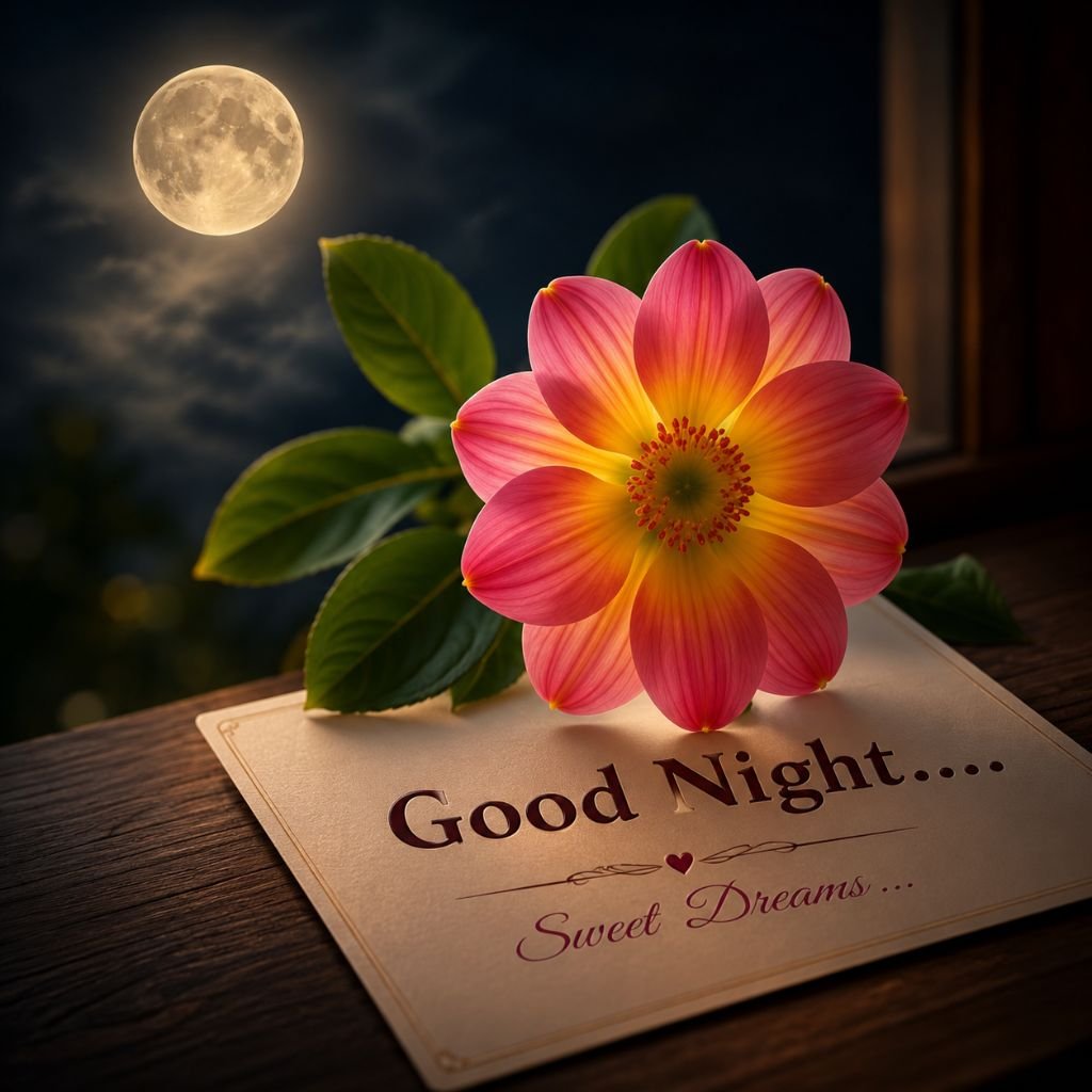 nature joyful good night flowers