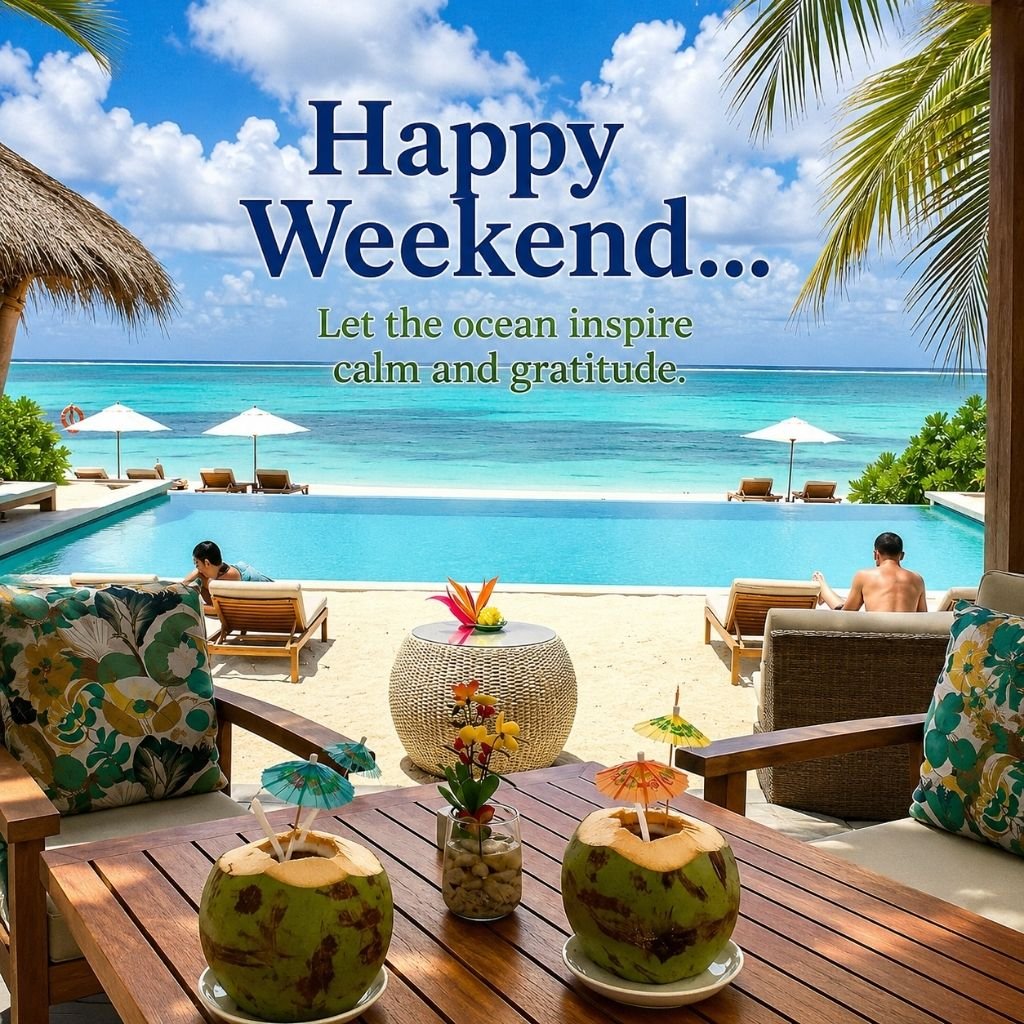 oceanfront infinity pool weekend quotes images