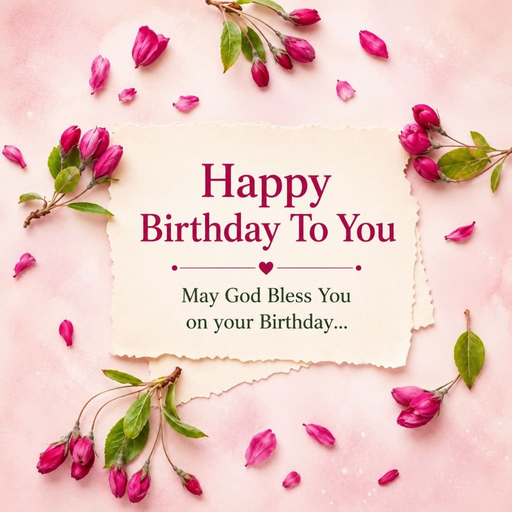 pink flower buds happy birthday blessings images