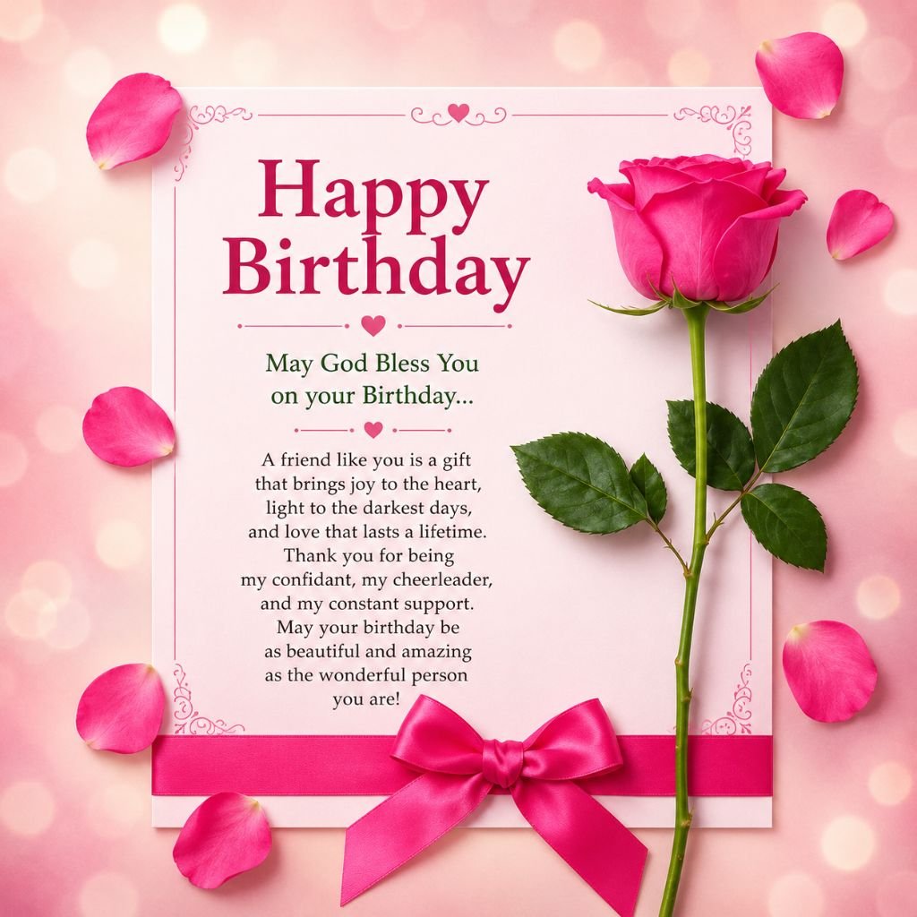 pink rose images for best friend birthday wishes