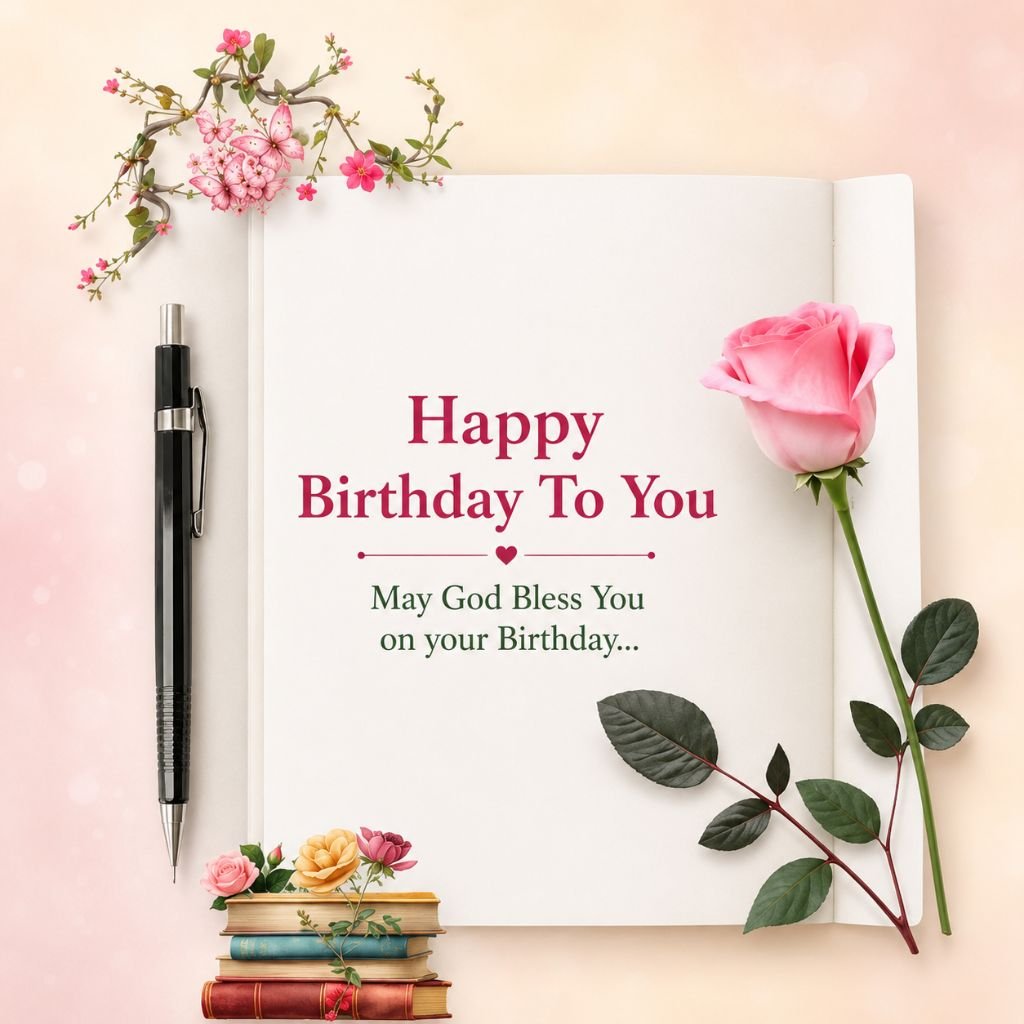 pink rose special friend birthday card