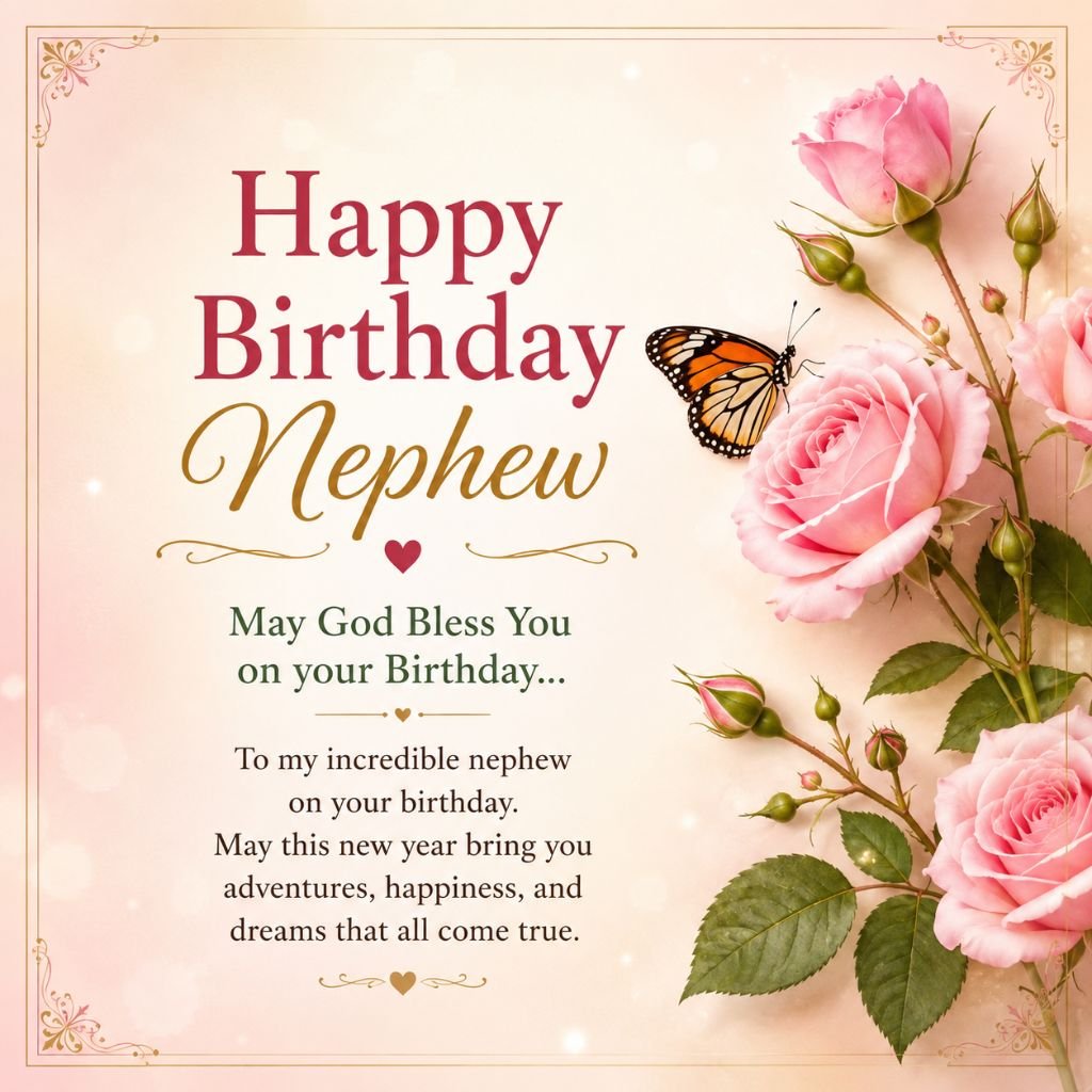 pink roses happy birthday nephew quotes