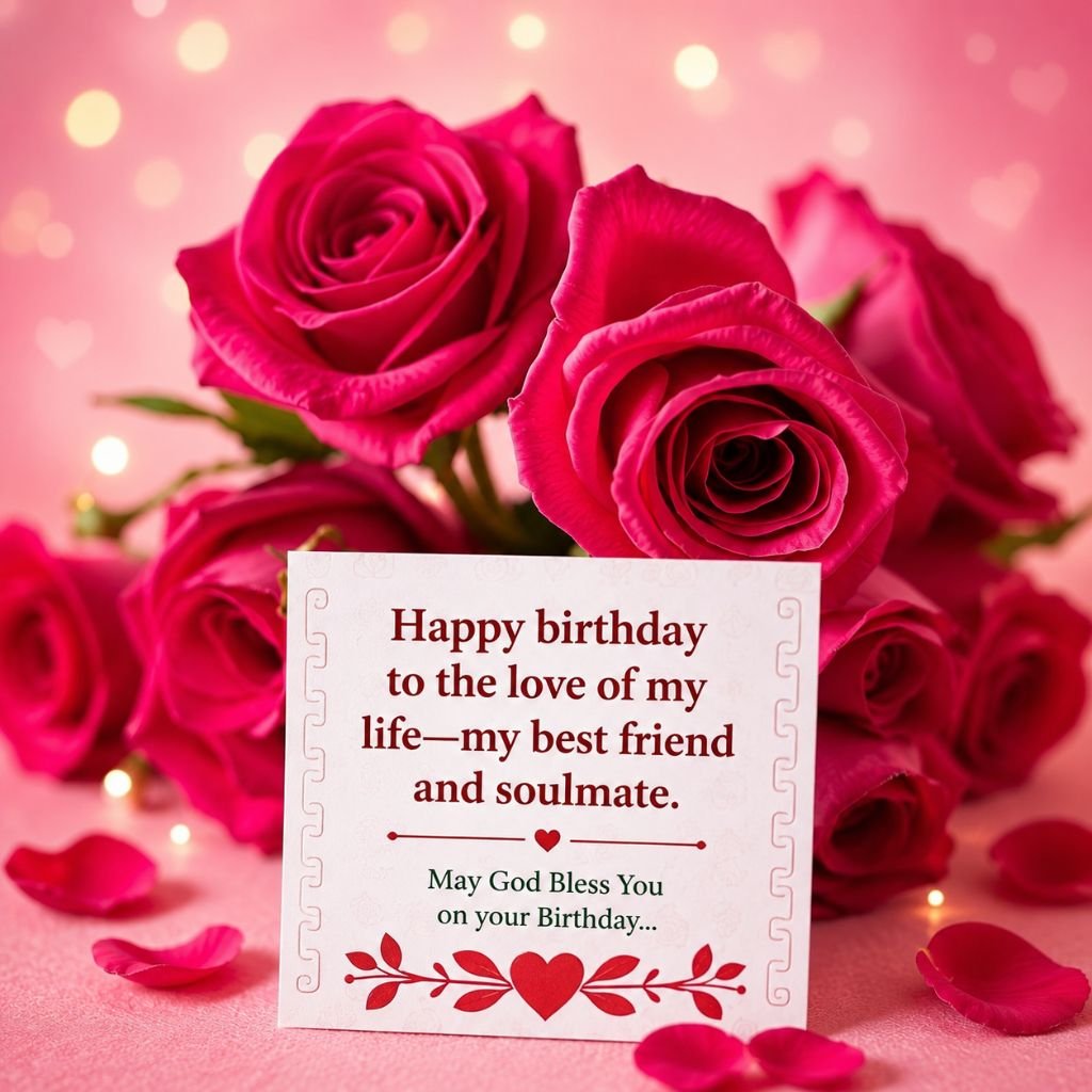 pink roses happy birthday to a great friend