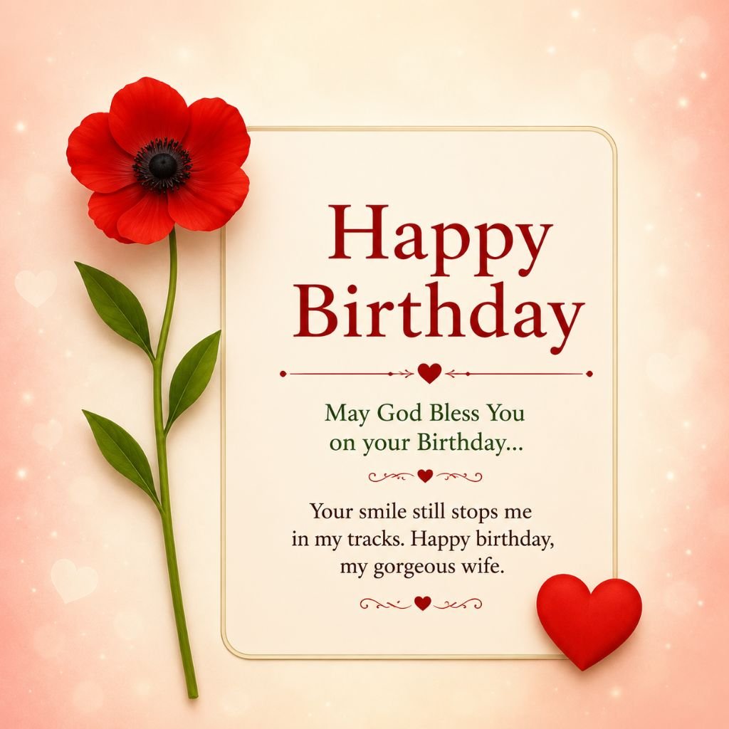 red flower birthday post for wife