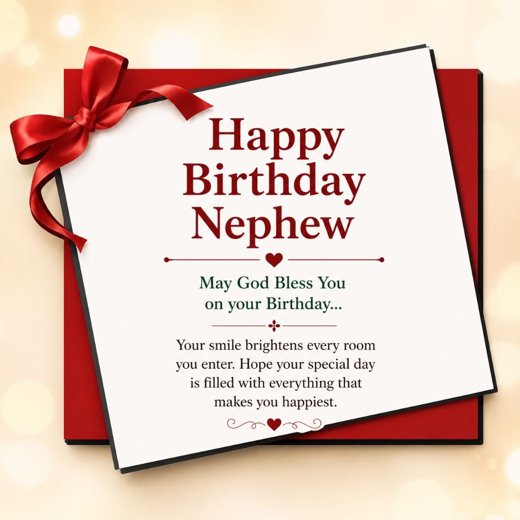 red gift bow happy birthday nephew images