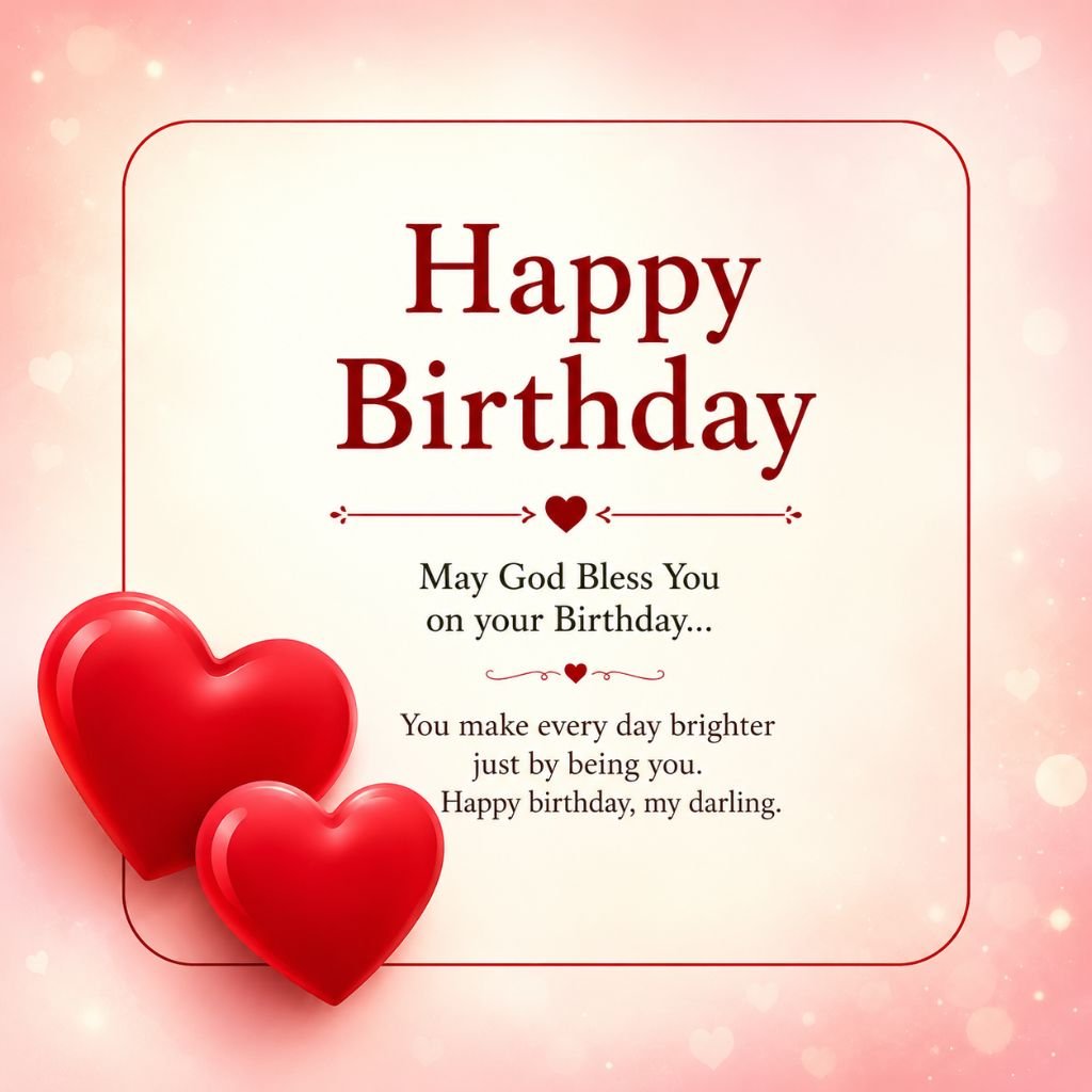 red heart birthday wishes for love