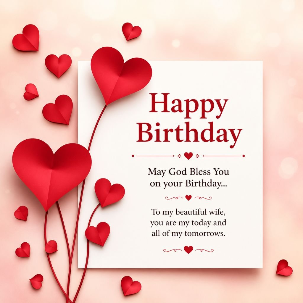 red heart happy birthday quotes for wife