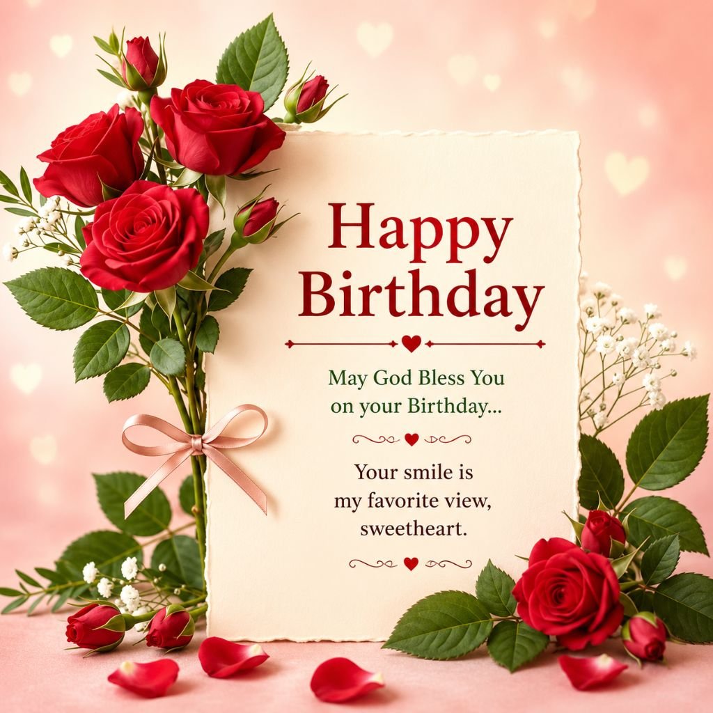 red rose bouquet birthday phrases for husband
