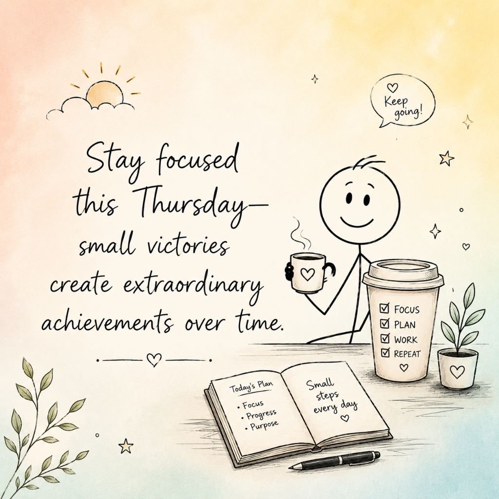 stick figure holding coffee thursday motivational quotes for work
