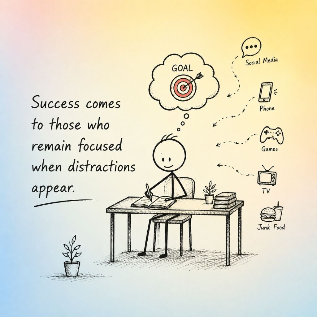 stick figure working at a desk with positive sayings for work