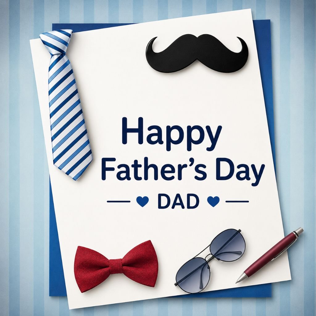 striped necktie Happy Fathers Day card