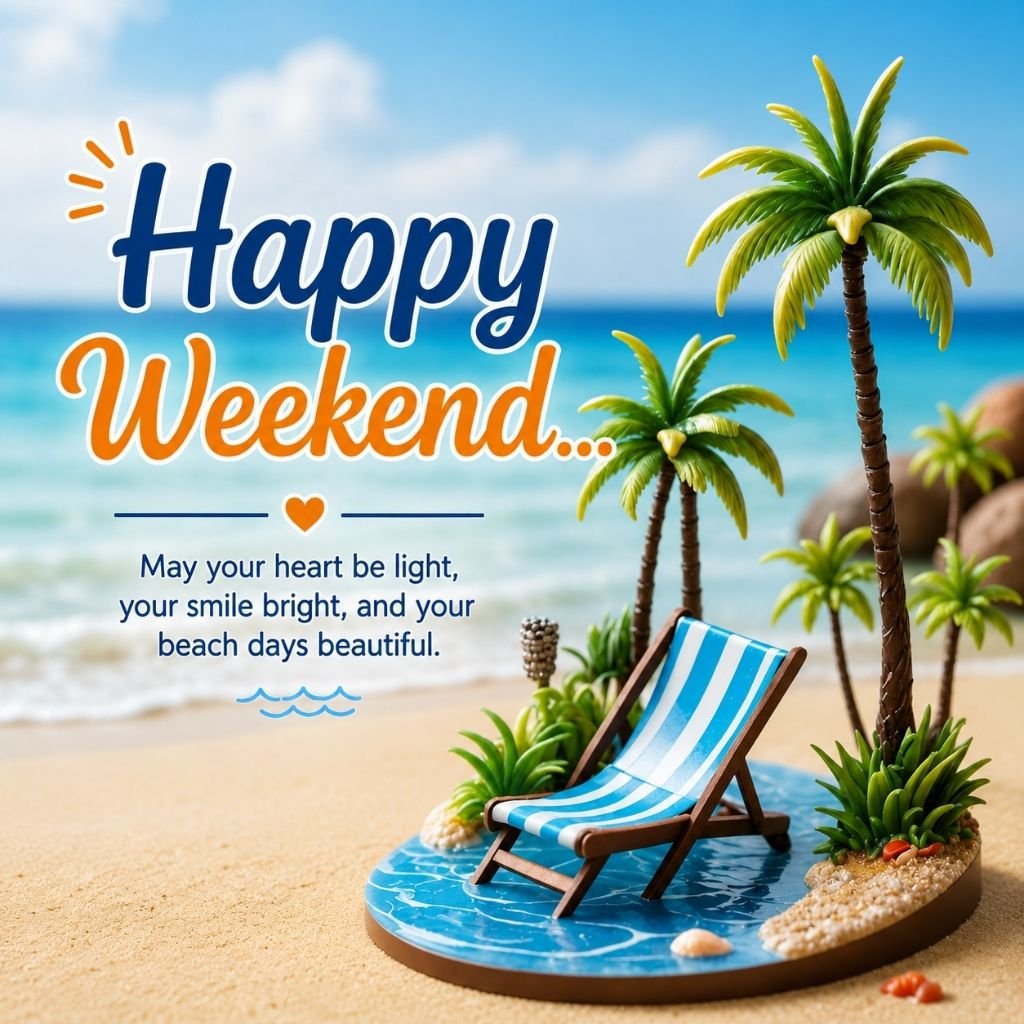 tropical beach scene happy weekend images