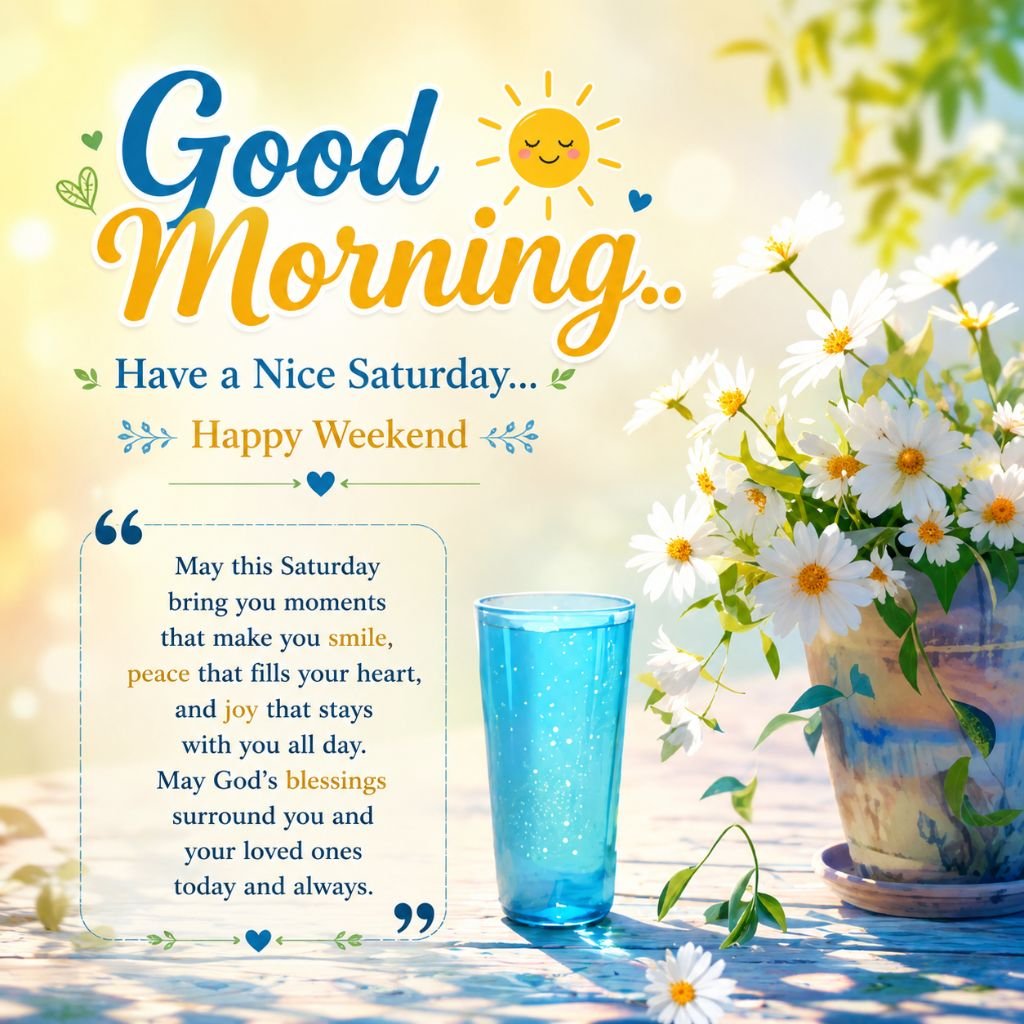 white daisy flowers in a vase saturday blessings image