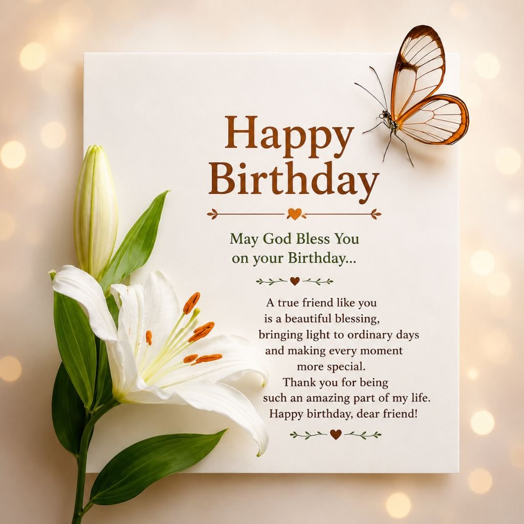 white lily flower birthday pic for best friend