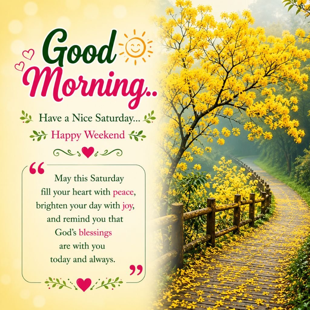 yellow flowering trees saturday morning blessing