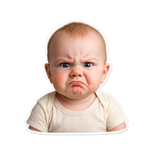 Angry Baby Face meme Sticker