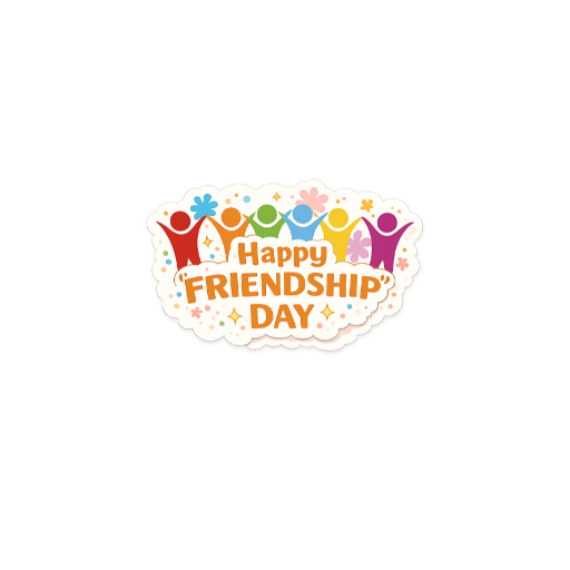 Colorful Friends Celebration Sticker