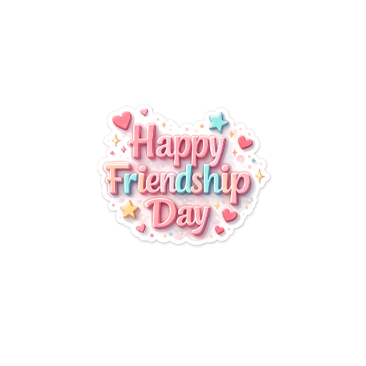 Colorful Happy Friendship Day Sticker