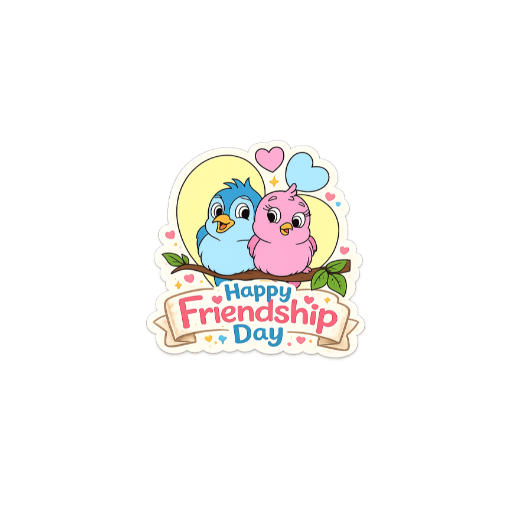 Cute Birds Friendship Sticker