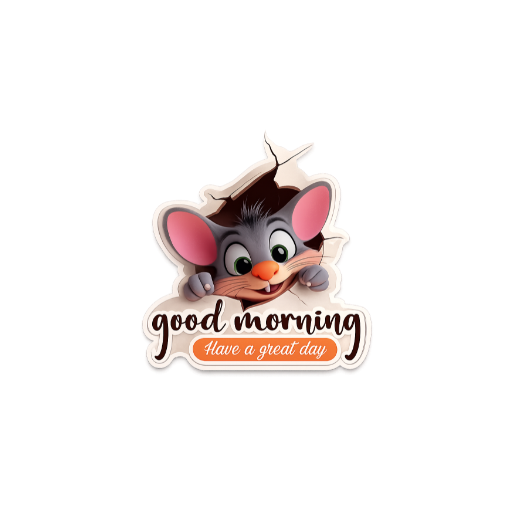 Cute Good Morning mouse sticker