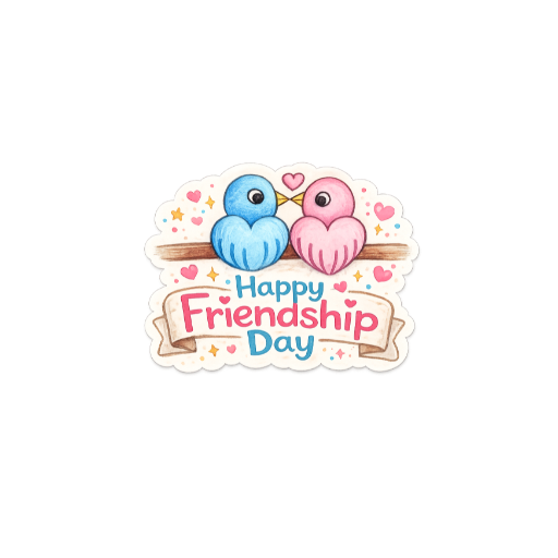 Cute Lovebirds Friendship Day Sticker