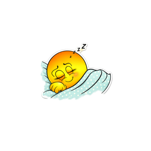 Cute sleeping girl sticker lying on a pillow