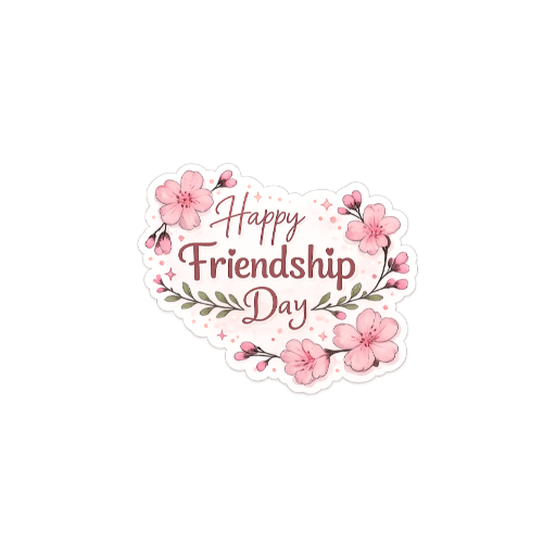 Floral Happy Friendship Day Sticker