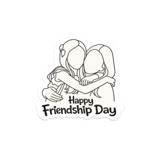 Friends Hugging Friendship Day Sticker