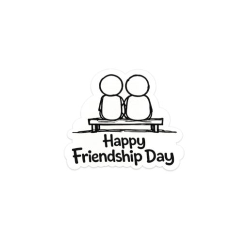 Friends Sitting Together Sticker