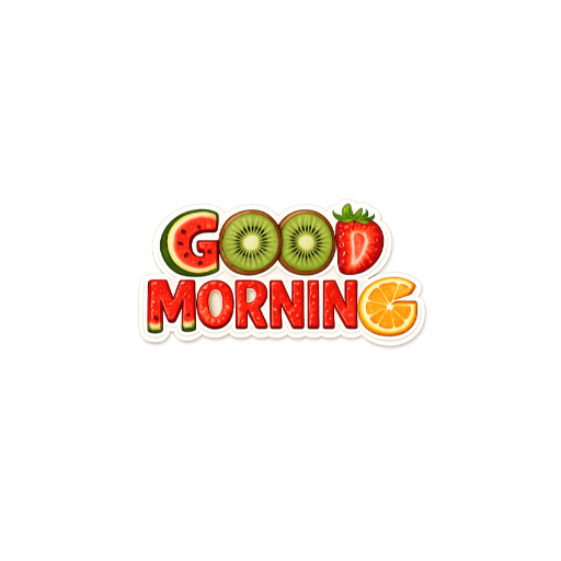 Good Morning fruit sticker