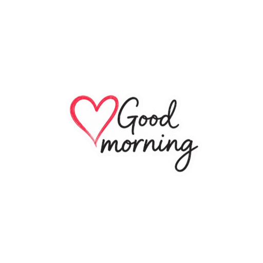 Good Morning sticker with heart outline
