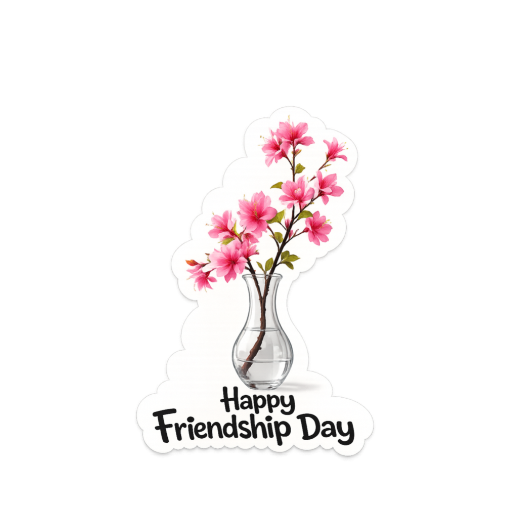 Pink Blossom Flower Friendship Day Sticker