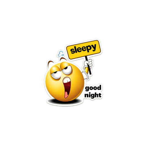Sleepy yawning emoji sticker