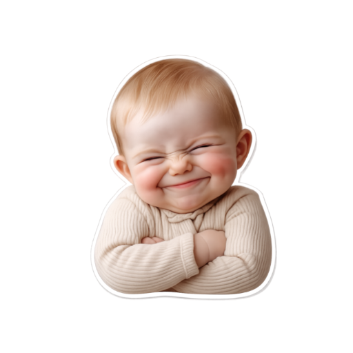 Smirking Laughing Baby meme Sticker