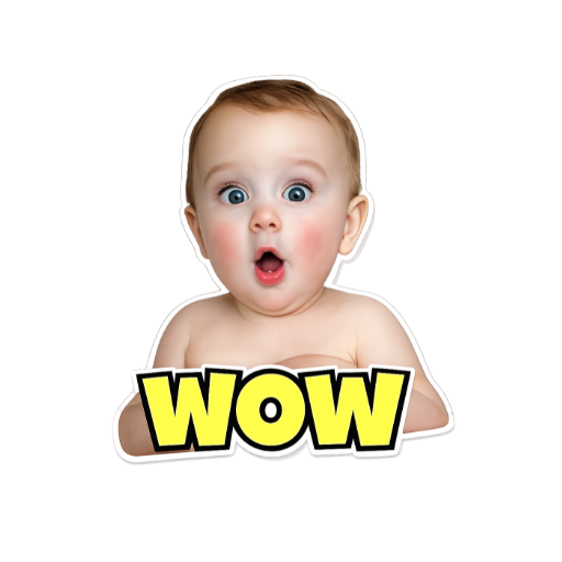 WOW Surprised Baby meme Sticker