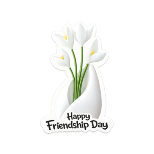 White Lily Flower Friendship Day Sticker