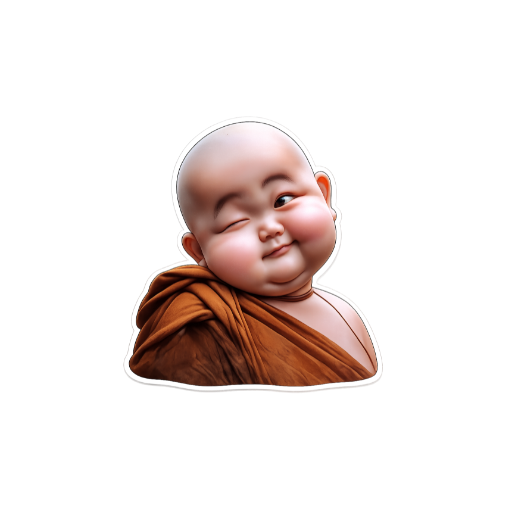 Winking Baby Monk meme Sticker