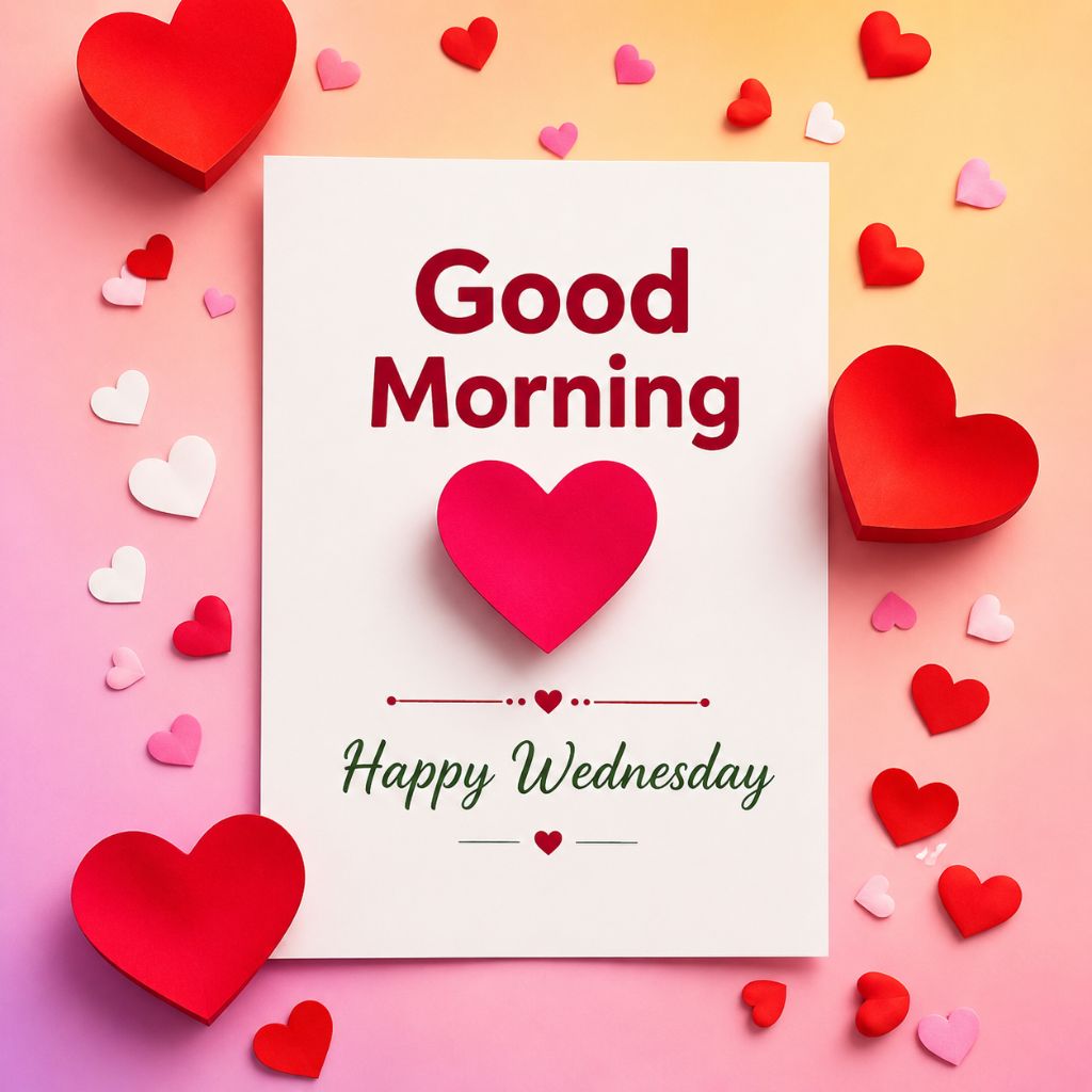 good morning and happy wednesday Heart Greeting Card